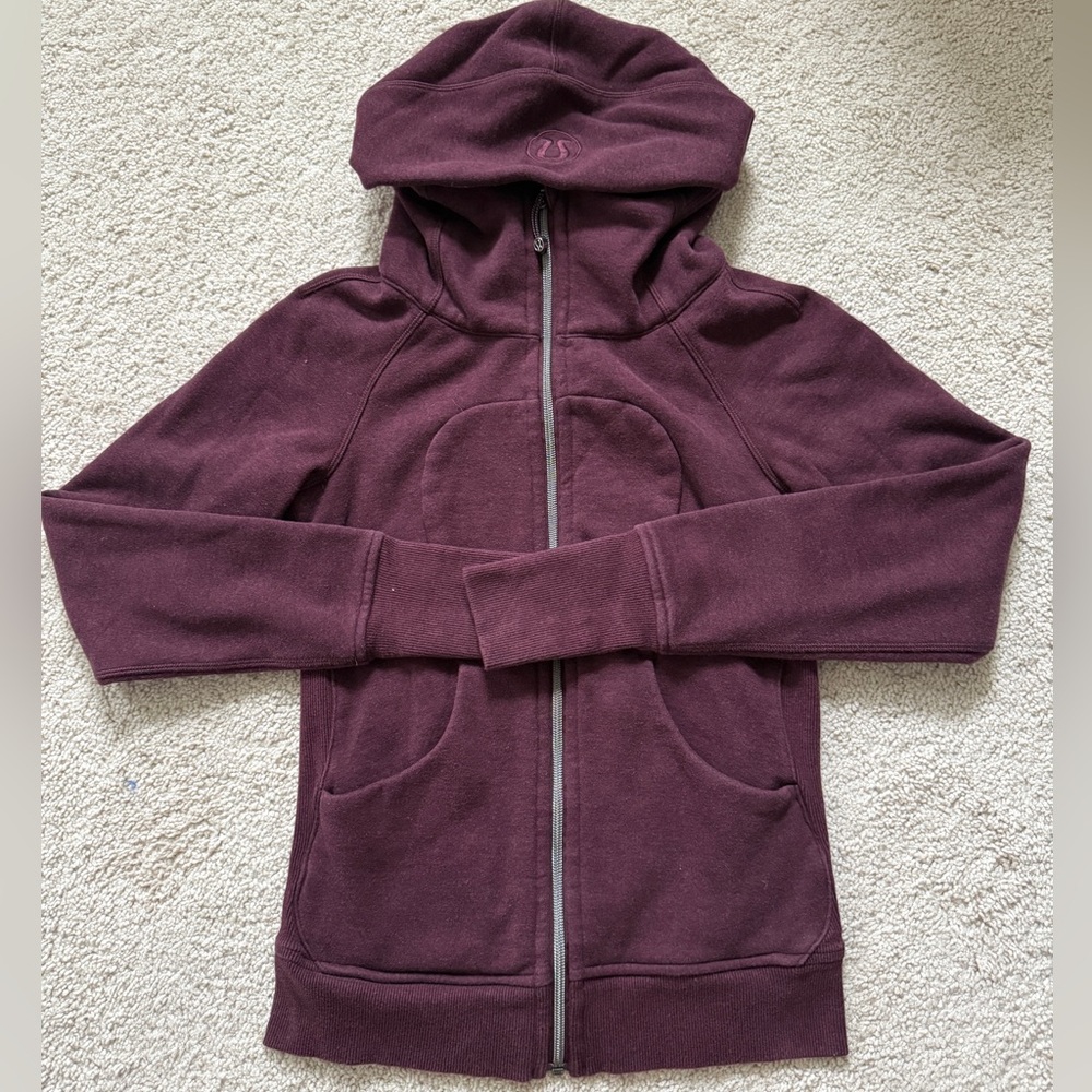 Lululemon Scuba full zip hoodie maroon size 2